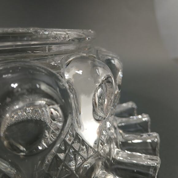 Reverse Torpedo Pattern 7" Round Glass Bowl, Vtg EAPG by Dalzell, Gilmore, Leigh - Picture 6 of 10